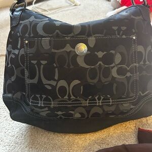 Coach Black and Gray Monogram Shoulder Bag